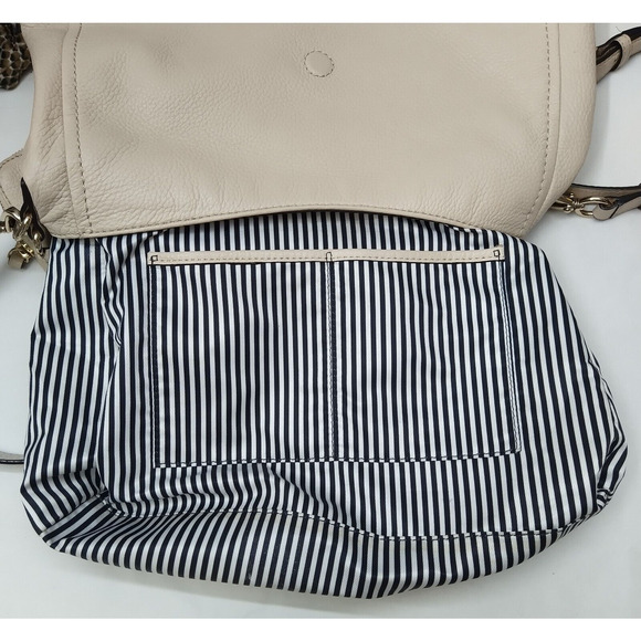 Kate Spade New York Beige Pebbled Leather Zipper Flap Closure Crossbody Bag - Picture 11 of 16